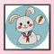 14CT Partial Cross Stitch Sailor Rabbit Stamped DIY Cotton Thread Needlework Kit