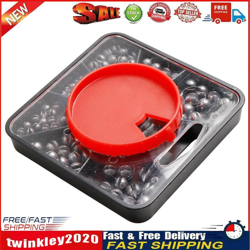 100pcs 5-Size Fishing Weights Set Open Bite Round Plumb Fishing Tackles Newly