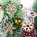 Wooden Pendants Christmas Snowflake Hanging Ornaments Wood Chip Xmas Decoration
