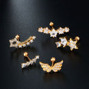Wings Girls Body Jewelry Cartilage Helix Tragus Stud Earrings CZ Ear Piercing