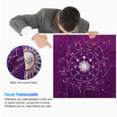 Tarot Card Tablecloth Zodiac-pattern Flannel Tarots Cloth 49x49cm (Purple)