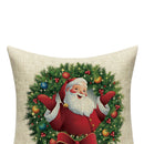 Pillowcase Santa Claus Printed Car Cushion Covers Home Decor Christmas Ornaments