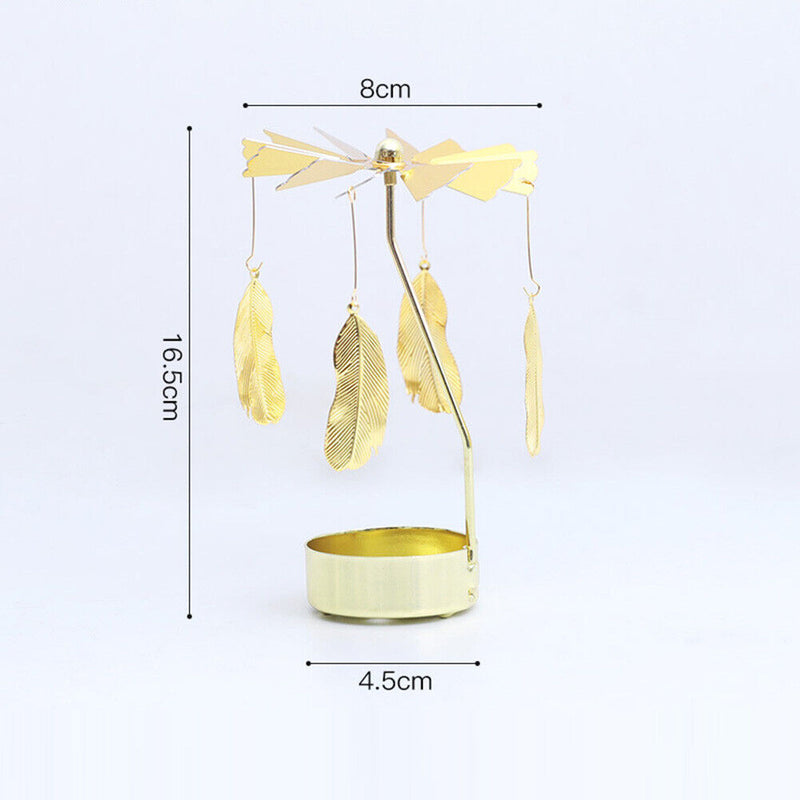 Spinnin Carrousel Candle Holder Wrought Metal Lighting Candlestick Art Ornament