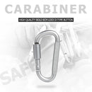 1pc Camping Climbing Carabiner 8cm D-shaped with Nut Hanging Buckle (Grey) Newly