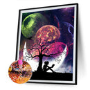 5D DIY Diamond Painting Girl Under Tree Full Square Drill Mosaic Home Decorat