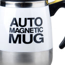 Stainless Steel Self Stirring Mug Auto Electric Coffee Mixing Cup (White)