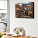 Riverside Town No Frame Picture By Number DIY Art Digital Coding Oil Paint
