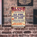 Blues Festival Plate Metal Tin Sign Plate for Bar Pub Club Cafe Wall Home Decor