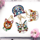 4pcs DIY Diamond Painting Keychain Special-shaped Full Drill Cat Ornament Newly