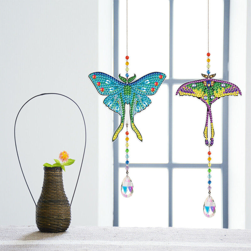 #A 2pcs Crystal Light Catcher DIY Diamond Mosaic Prisms Pendant Rainbow Chaser
