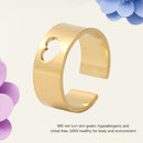 Heart Couple Ring Stainless Steel Wedding Lovers Open Rings Men Women Jewelry