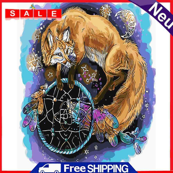 DIY Wolf Dreamcatcher Digital Painting By Numbers Canvas Oil Mural Wall Arts Kit