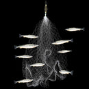 Small Net, Fishing Net w/ Night Glowing Beads Ball Ring Bearing Connector