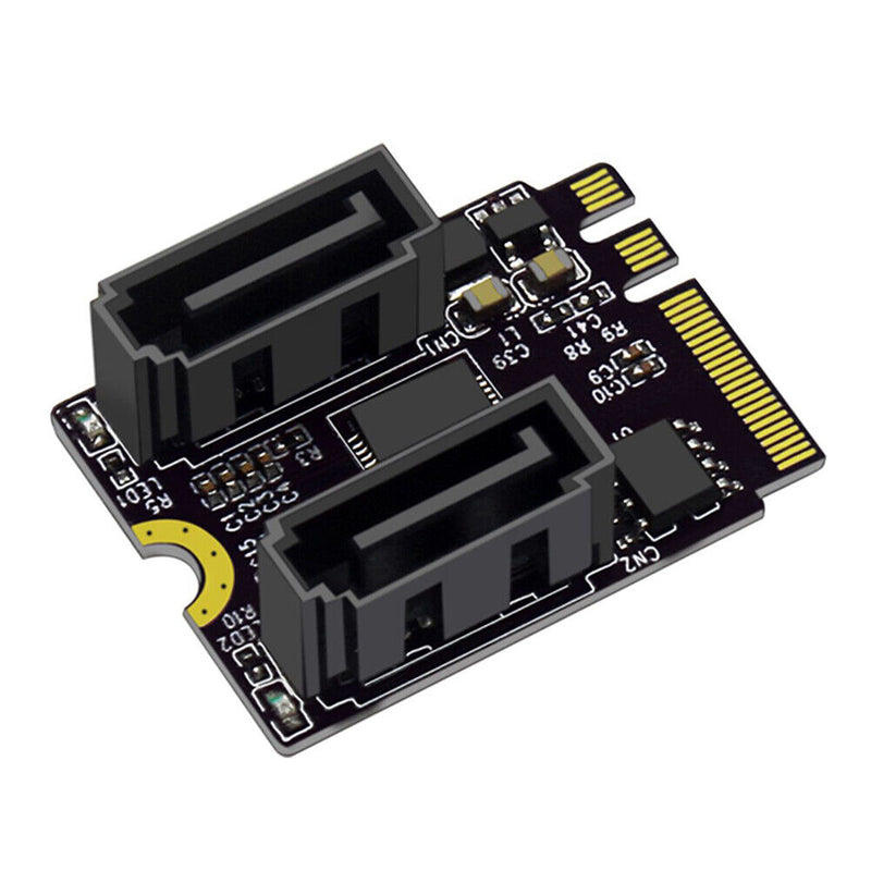 Converter Adapter Cards SSD M.2 A/E Key NGFF to 2 Ports SATA3.0 Expansion Card