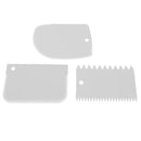 3pcs Plastic Dough Icing Fondant Scraper Cake Decorating Baking Tool(White)