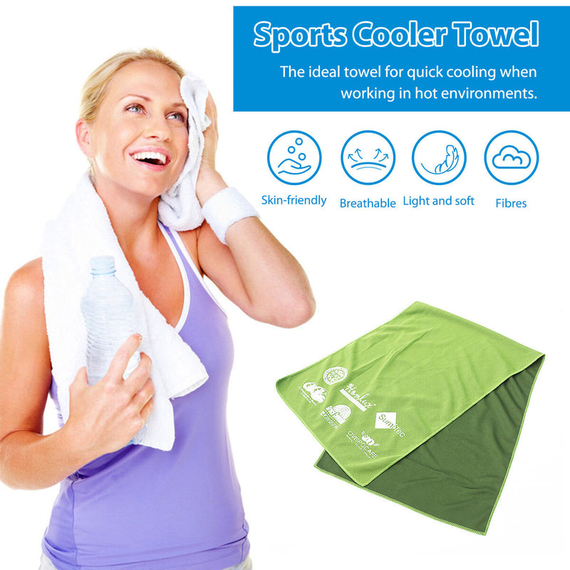Microfiber Cold Washcloth Breathable Instant Cooling Towel Quick Dry for Runn