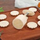 9pcs Round Ice Mooncake Mold Hand Press Pastry Cakes Mould DIY Kitchen Bake