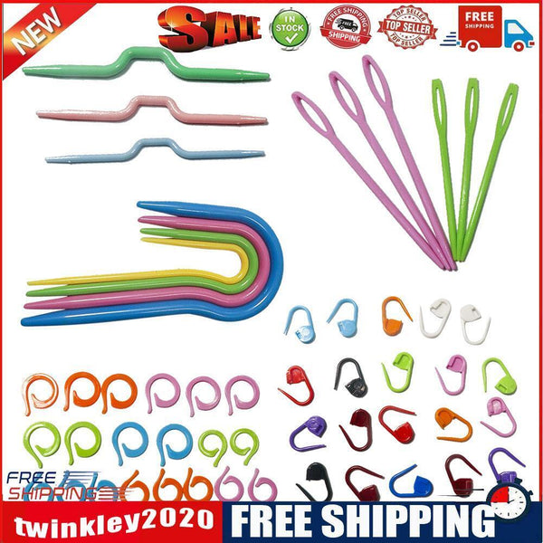 53pcs/set Knitting Kit Needle Clip Crochet Hook Craft Markers Sewing Tools