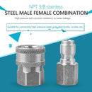 NPT 3/8-Inch Stainless Steel Quick Connect Fitting Pressure Washer Adapter Set