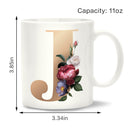 Unique Creative Ceramic Coffee Mugs with Letter J Decors for Home Office