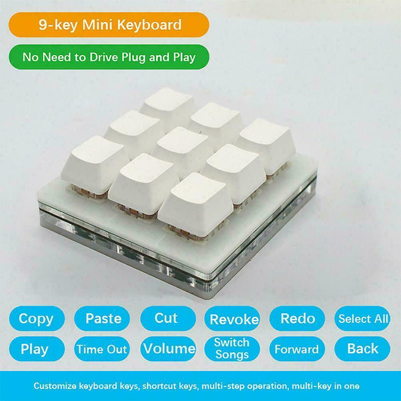 9 Keys Keyboard Mechanical Macro with Software Setting defination Sale Hot P0L0