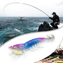 Luminous Wood Shrimp Bait Squid Hook Jig Sea Cuttlefish Lures (Purple Blue)