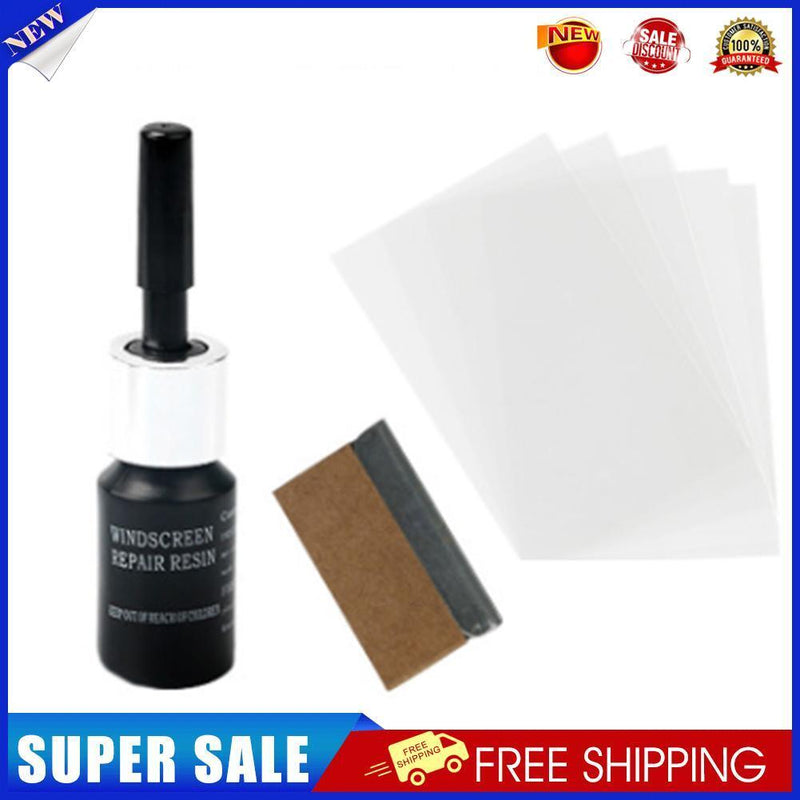 Car Windows Glass Repair Liquid Gloves Auto Cracked Scratch Fluid (1 Set)