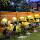 2pcs LED Solar Light Chrysanthemum Lawn Stake Lamps Garden Decor (Yellow) Newly