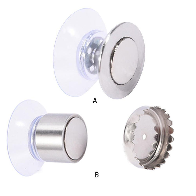 Stainless Steel Soap Magnetic Holder Rack Suction Cup Hanging Bracket (B)