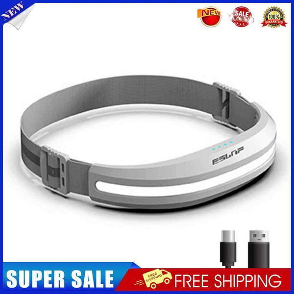 COB LED Flashlight Rechargeable Reflective Headlamp for Hiking Fishing (Whi