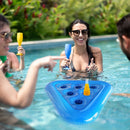 Floating Inflatable Triangle Drinks Cup Holder Swimming Pool Floats Table Bar