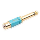 REXUS 6.35mm Male Mono Plug to RCA Female Audio Adapter Converter(Blue) Newly