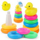 Early Educational Rainbow Tower Stack Circle Duck Ring Puzzle Pyramid (C) Newly