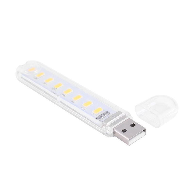 Mini Portable USB Book Light Bright Reading Lamp for Laptop (Yellow 8LED)