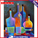 Oil Paint By Numbers Bottle Frameless Picture Craft Kit for Room Decoration