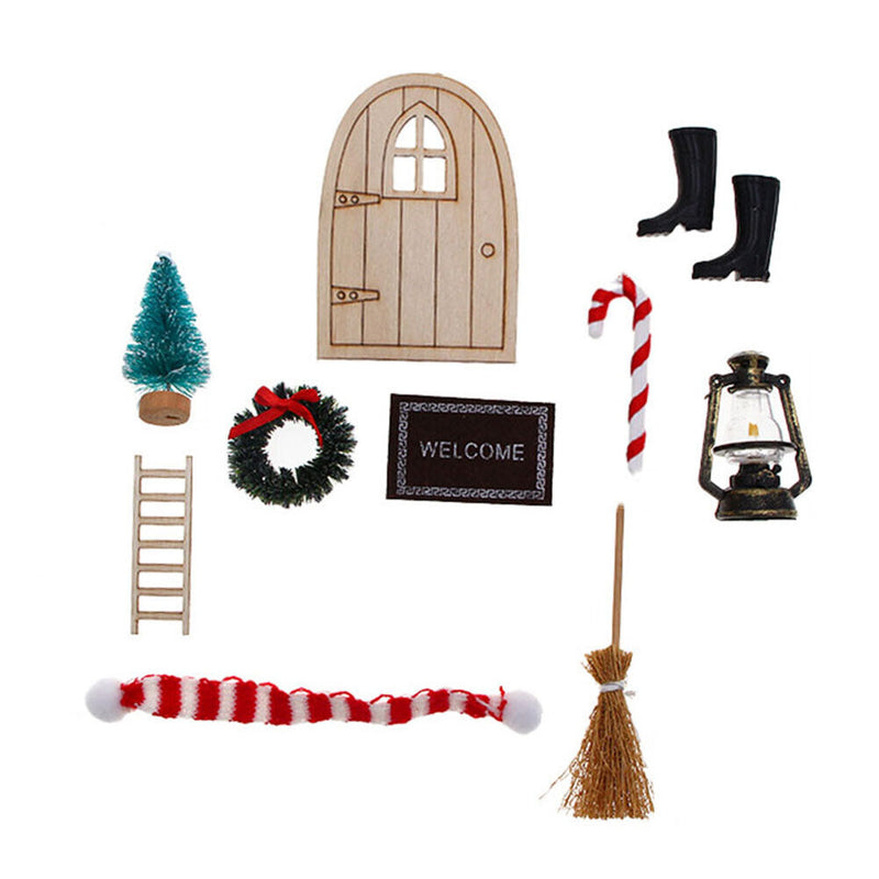 Fairy Door House Festive Decor Mini Elf House for Family Friends Neighbors Gifts