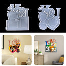 Photo Frame Mold - 2 Pieces DIY Making Photo Frame Kit - Love Heart (White)
