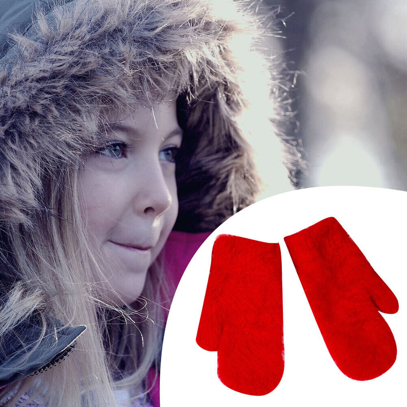 Korean Fashion Women Cartoon Full Finger Gloves Winter Warm Rabbit Wool Mitts