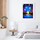 5D Rhinestone Pine Night View Mosaic Full Round Drill Diamond Painting Art Decor