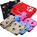 Cat  Puppy Soft Warm Fleece Paw Print Pet Blanket Car Mat rug