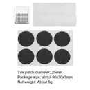 6pcs Glue-Free Round Bike Inner Tire Repair Patch with Tire Polishing Pad Set