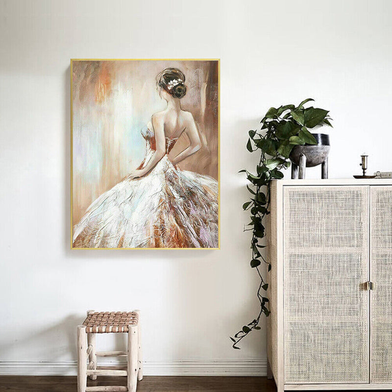 Frameless Oil Paint By Numbers Girl Back DIY Canvas Picture Kits (X720)