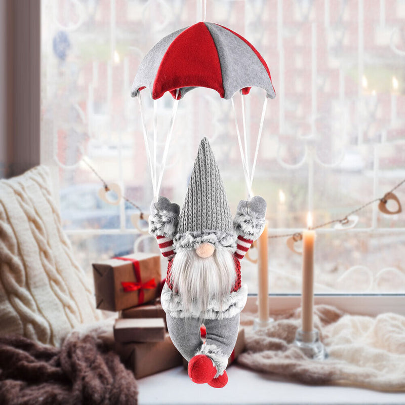 Xmas Tree Hanging Toys Festive Ornament Gnome Parachutes for Home Door Wall Hook