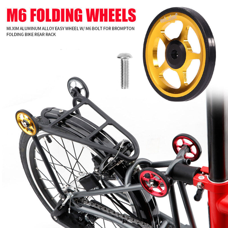 Mi.Xim Aluminum Easywheel Easy Wheel with M6 Bolt for Brompton Folding Bike Part