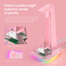 ONIKUMA Headset Display Stand ST-2 with 3 USB+Audio Port Holder (Pink) Newly