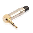 3.5mm Stereo Right Angle Male Plug Audio Headphone Soldering Connector Newly