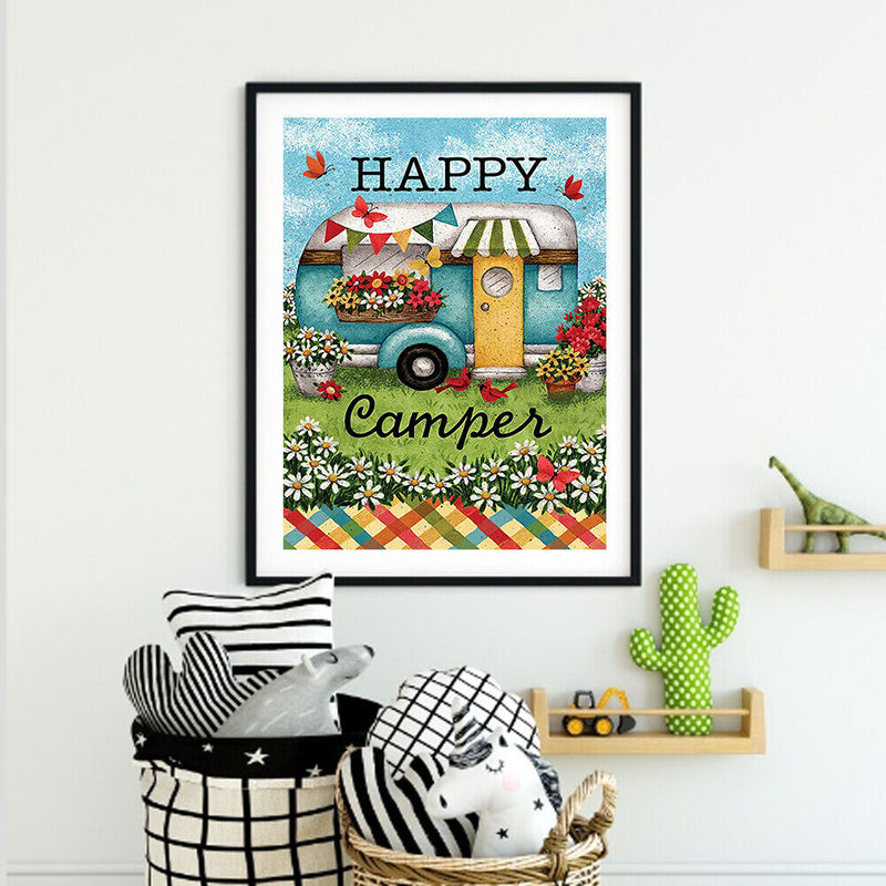 DIY Paint By Number Kit Frameless Camper Abstract Handpainted Canvas Wall D