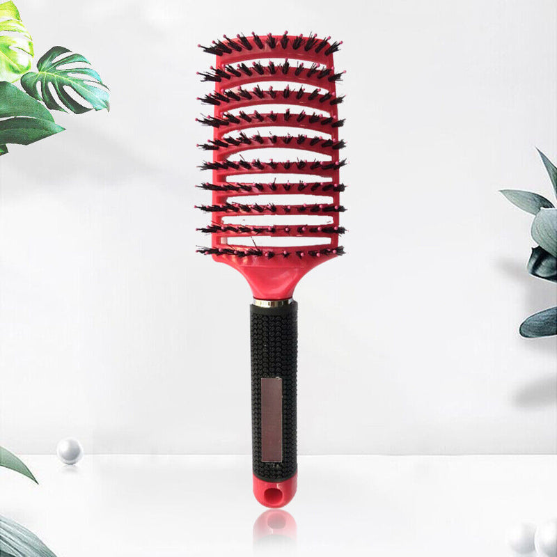 Women Hair Scalp Massage Comb Bristle Hairbrush Detangle Brushes (Rose Red)