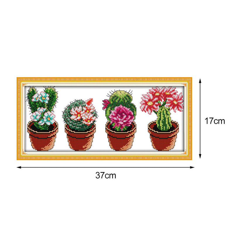 Cactus 14CT Stamped Cross Stitch Kits Sewing Needlework Embroidery (J171)