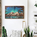 Aurora Night Mountains Oil Paint By Numbers 2 Panels DIY Picture for Adults K